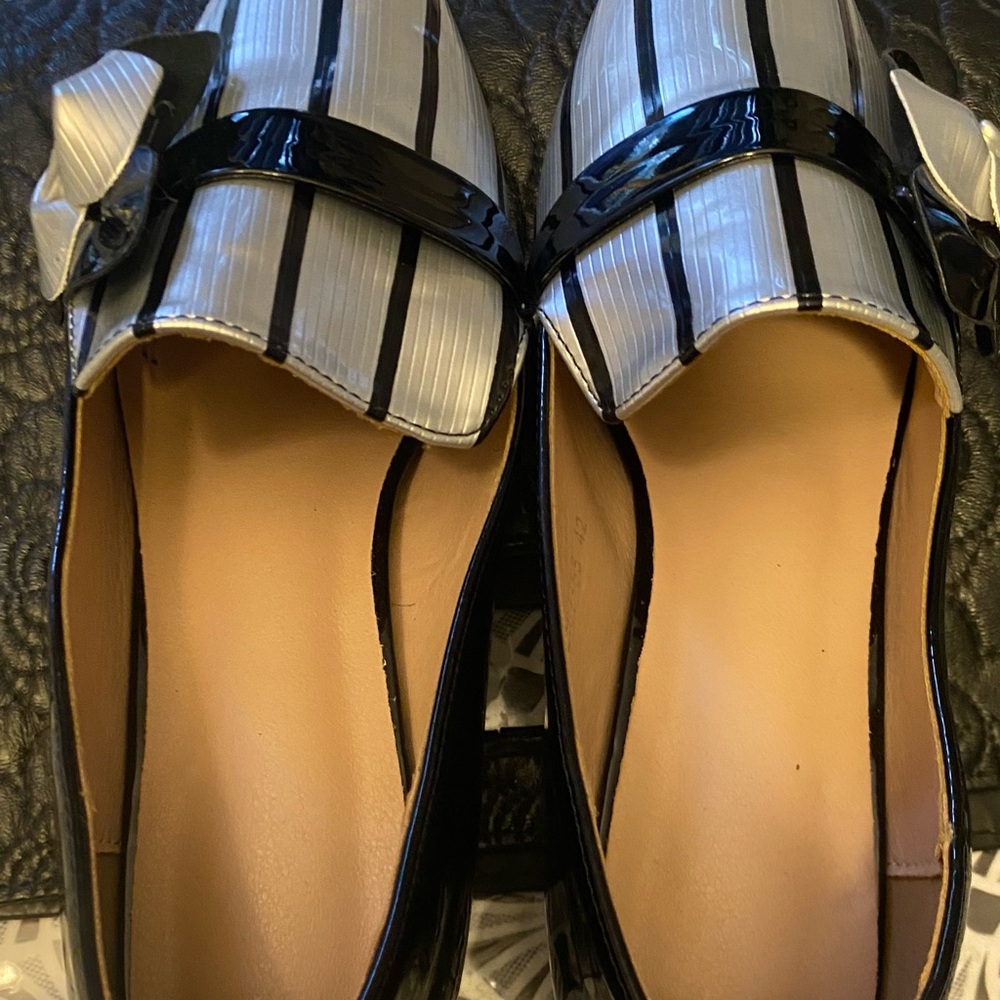 Striped Black and White Women's Shoes